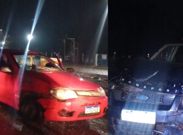 Acidente entre dois carros na BR 466 próximo ao turvo deixa 3 pessoas feridas