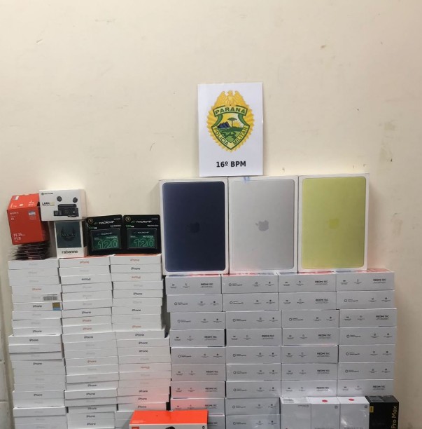 Motorista de aplicativo é abordado na BR 277 e carga de eletrônicos sem documentação é apreendida em Guarapuava