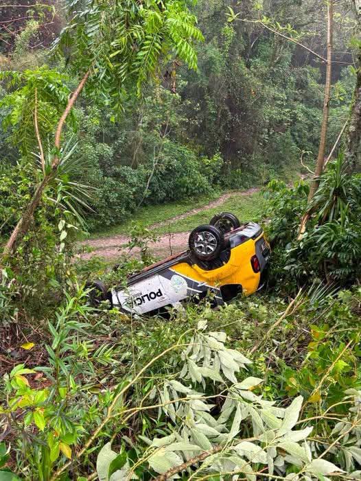 Viatura da PM de Reserva sofre acidente Na PR 239
