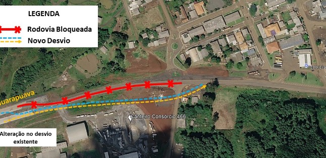 Rodovia 466 terá desvio na região da palmeirinha começa amanhã dia 2/9 quarta feira